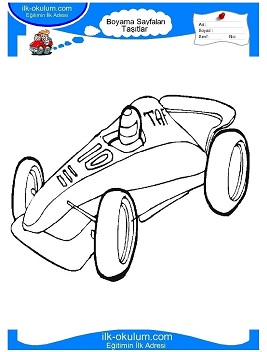 Çocuklar İçin Yarış-Arabası Boyama Sayfaları 
